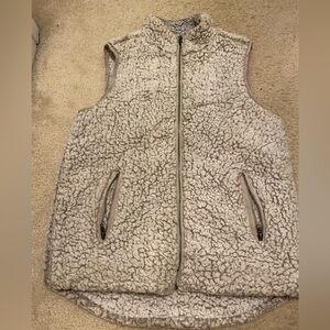 Thread & Supply Sherpa Vest Womens Medium Beige Ivory Arctic Fleece